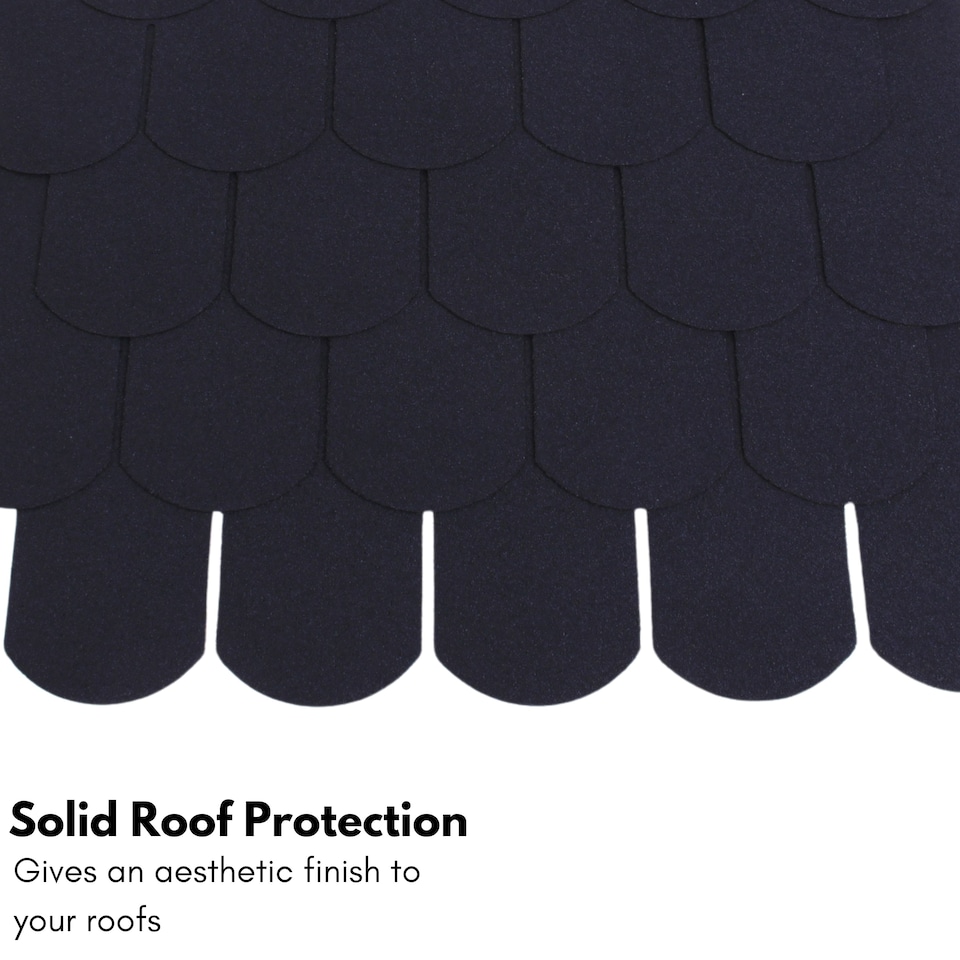 image 1 of Premium Asphalt Roof Shingles - Fish Scales Design 80 x 31.5 cm Weather Resistant Roofing Felt (25 Pcs)