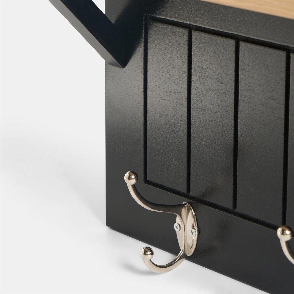 image 1 of OHS Wall Shelf Coat Rack Wood Effect Floating Display Unit