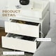 image 7 of HOMCOM High Gloss Bedside Table with LED Light and 2 Drawers, White