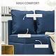 image 5 of HOMCOM Folding Sleeper Sofa Bed Chair with Pillows, Pocket, Blue