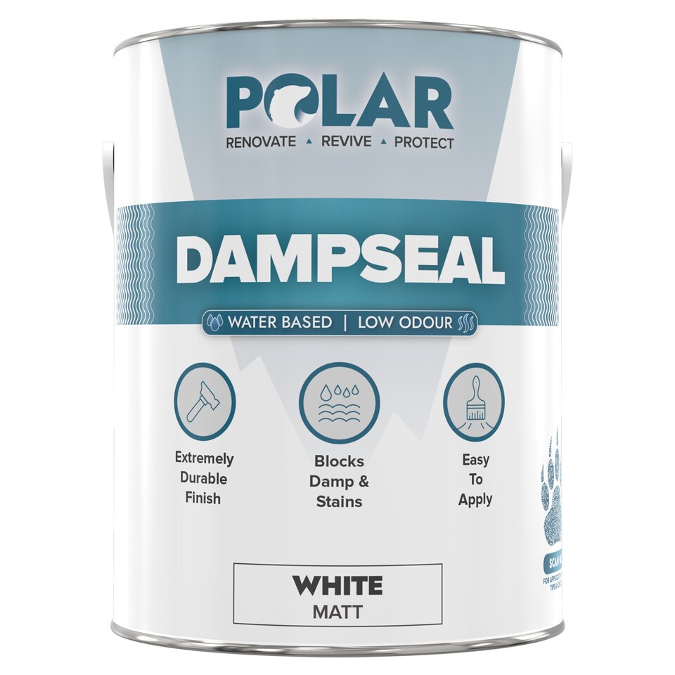 image 1 of Polar Damp Seal Paint Water Based Low Odour Matt | White | White | 5 litre
