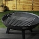 image 7 of Harbour Housewares 72.5cm Fire Pit BBQ Grill - Round Metal Cooking Grill Steel Mesh for Barbecues, Cooking & Camping