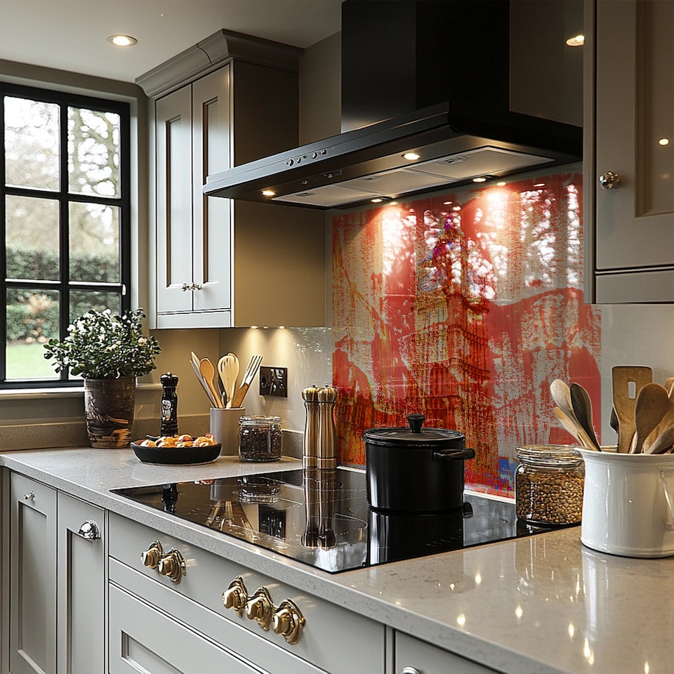 image 1 of Crazy Red Ben Splash Back | White