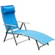 image 1 of Outsunny Sun Lounger Recliner Foldable 7 Levels Texteline Blue