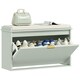 image 9 of HOMCOM Shoe Storage Bench with Cushion and Flip-Drawer White