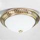 image 6 of Traditional Antique Brass Flush Ceiling Light Fitting with Opal Glass Diffuser | Gold | Antique Brass | 1