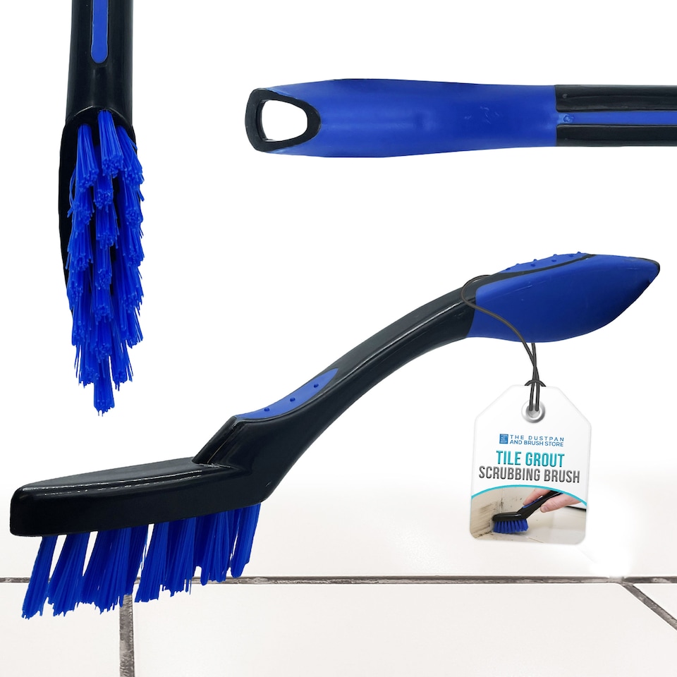 image 1 of Grout Tile Cleaning Brush Removes Mould and Dirt Removal Narrow Stiff Brushes for Kitchen & Bathroom | Blue | Black, Blue | 1