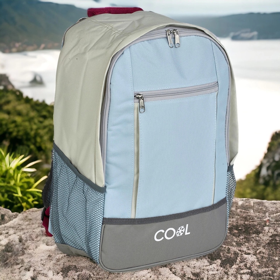image 1 of Insulated Ice Cooler Shoulder Backpack Rucksack Bag Camping Hiking Picnic | Blue | 10L Blue | 1