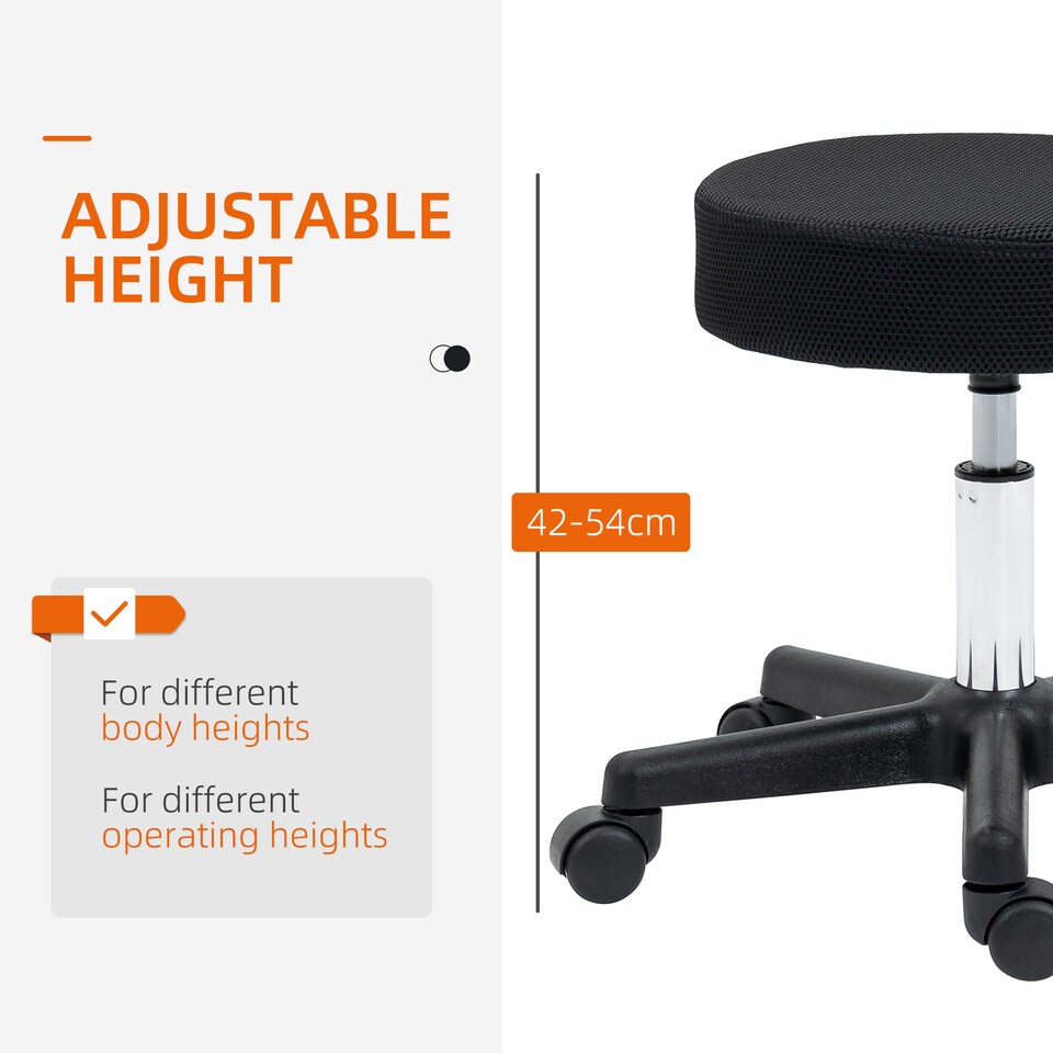 image 1 of HOMCOM Beauty Massage Salon Facial Manicure Barber SPA Chair Stool Swivel