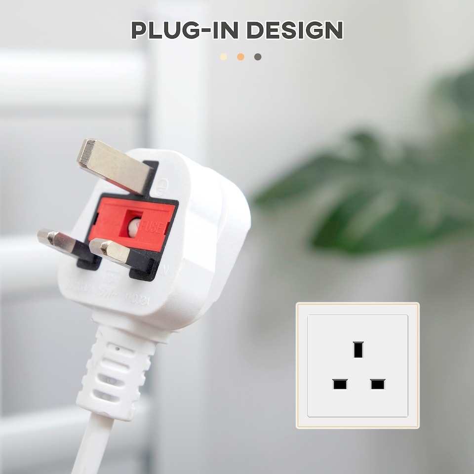 image 1 of HOMCOM Electric Towel Warmer, 6 Bar Aluminum Heated Towel Rail, Wall Mounted & Free Standing Towel Drying Rack for Bathroom, Plug-in, Silver