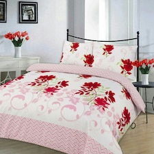 Bethany Floral Duvet Cover Set - Super King - Red