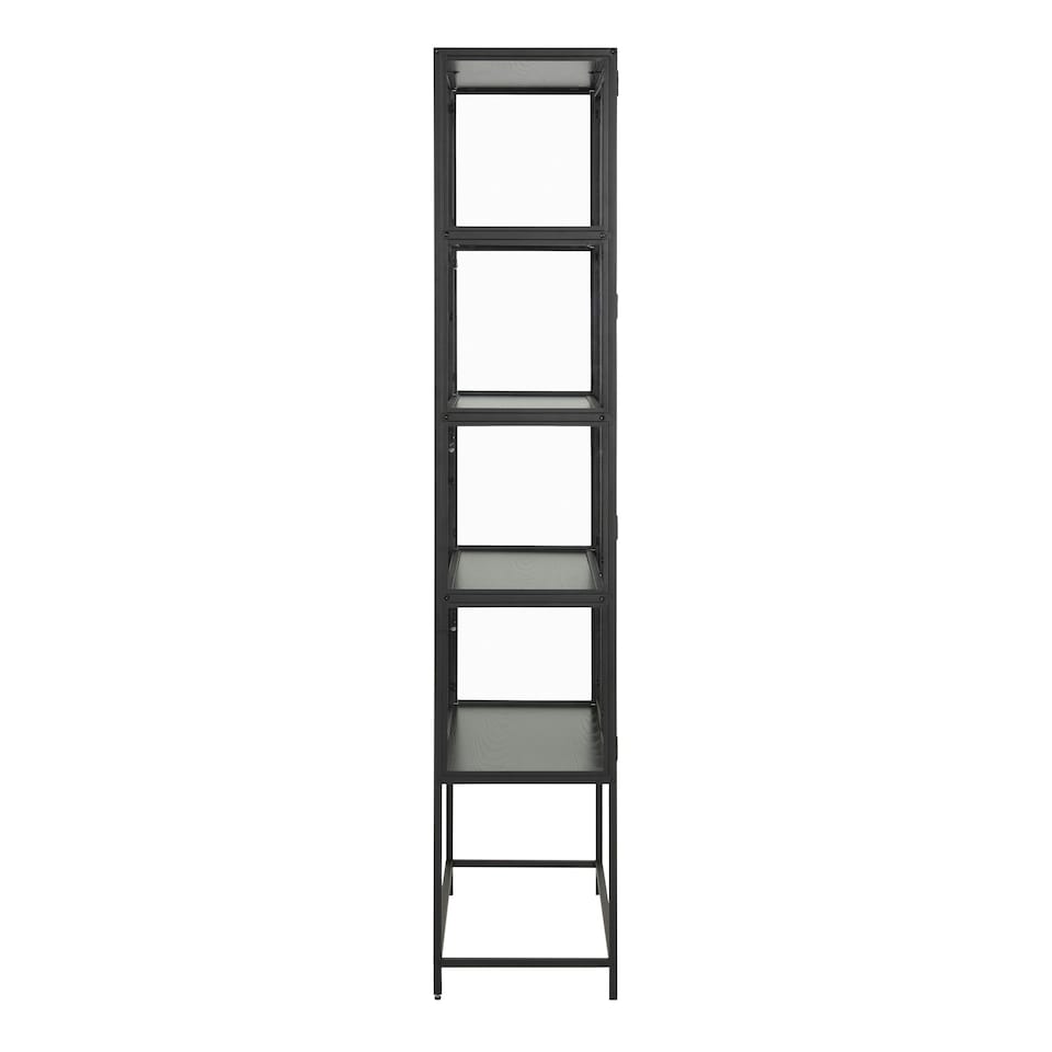 image 1 of Seaford Tall Black Metal 2 Door Display Cabinet