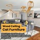 image 2 of NOVECRAFTO Modular Ceiling Cat Furniture – Wooden Hanging Cat Tower with Shelves, Bridge & Sleeper – Space-Saving Climbing System for Indoor Cats Brown