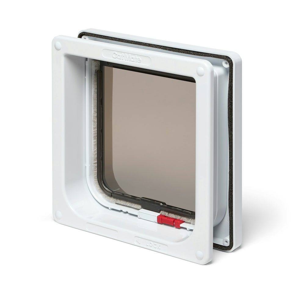 image 1 of Cat Mate Lockable Cat Flap with Door Liner to 50mm White (2 inches) (234W)