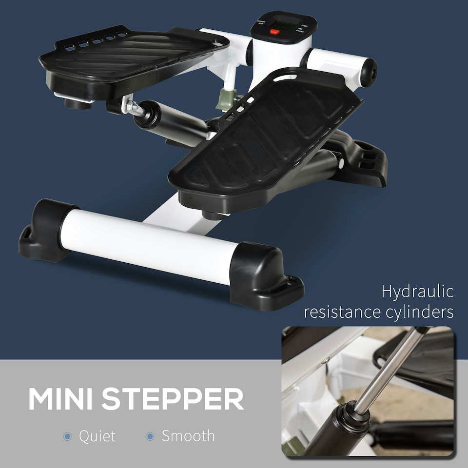 image 1 of HOMCOM Portable Mini Stepper Step Machine for Home Gym Office Exercise Workout