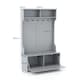 image 2 of COSTWAY 3 in 1 Freestanding Hall Coat Rack Stand Shoe Bench Grey