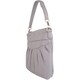image 3 of Soft Leather Ruched Detail Detachable Strap Cross Body Shoulder Bag Grey | Light Grey