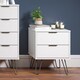 image 1 of Augusta 2 Drawer Bedside Table - Modern Industrial Style Nightstand for Bedrooms | White | White | One Size | 1