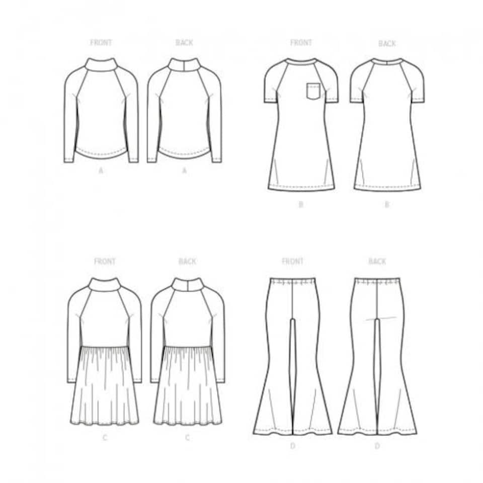 image 1 of McCall's 8353 Paper Sewing Pattern – Children’s & Teenagers’ Tops, Dresses & Trousers, Size K5 (7–8–10–12–14), Easy