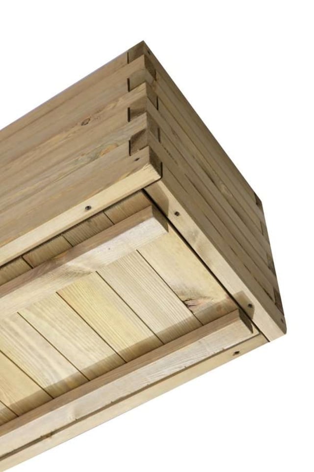 image 1 of Primrose Rectangle Pine Wood Raised Trough Outdoor Patio Planter 1.8m