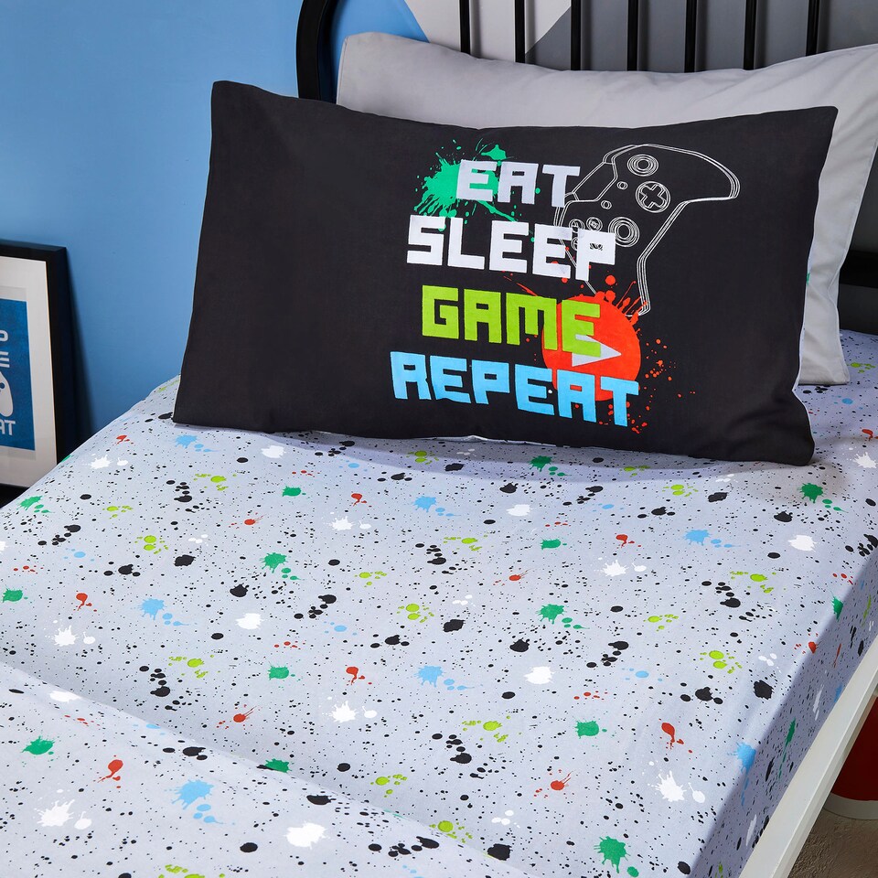 image 1 of Bedlam Game Fitted Bed Sheet Black