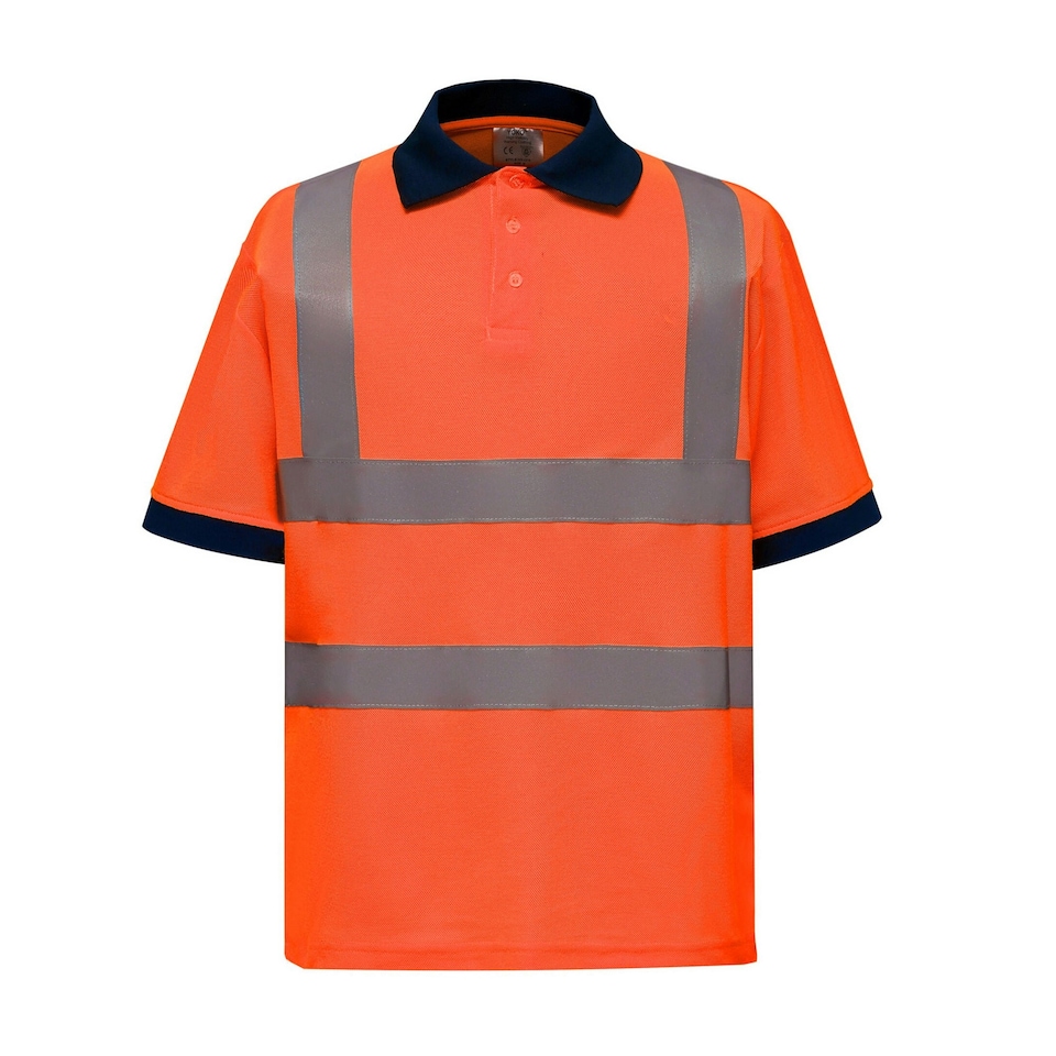 image 1 of Yoko Unisex Adult Hi-Vis Safety Short-Sleeved Polo Shirt - Orange - XL