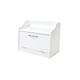 image 3 of Minack Wooden Bread Bin in White - Freestanding Worktop Storage Box with Shelf | White