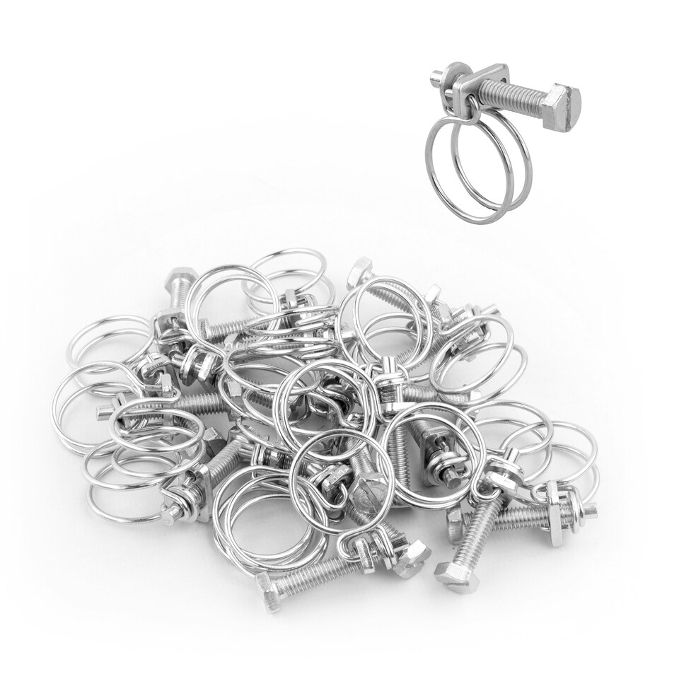image 1 of KCT Universal 19-22mm Double Wire Clips for Hose Pipe - 20 Pack