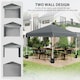 image 3 of Outsunny 3x3 (M) Pop Up Gazebo Party Tent w/ 2 Sidewalls, Weight Bags Dark Grey