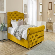 Casonova Plush King Bed Frame - Mustard Gold