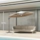 image 7 of Outsunny 3 m LED Cantilever Parasol Outdoor with Base Solar Lights Brown