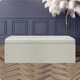 image 1 of 90cm Large Plain Safar Storage Ottoman Box, Cream Plush Velvet Upholstered Deep Storage Ottoman End of Bed Bench