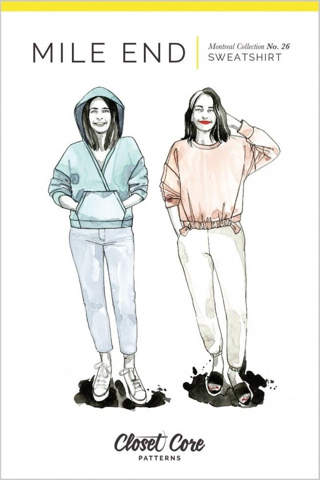 Closet Core Patterns Mile End Sweatshirt Paper Sewing Pattern – Women’s Tops, Sweaters, Hoodies & Sportswear, UK Sizes 0–20, Intermediate