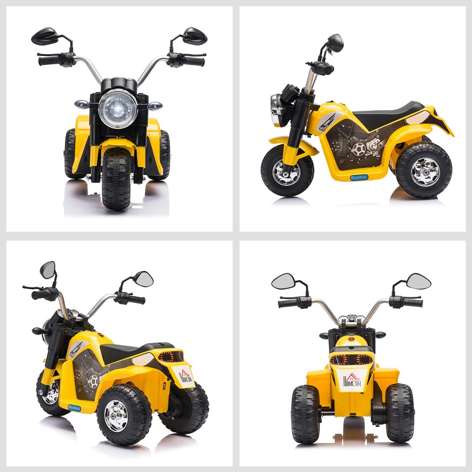 image 1 of HOMCOM Kids 6V Electric Motorcycle Ride-On Toy Battery 18 - 36 Months Yellow