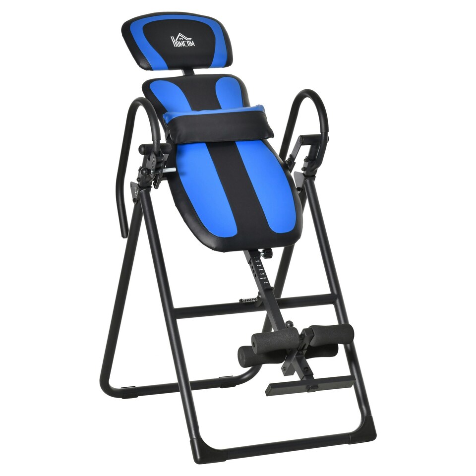 image 1 of HOMCOM Foldable Gravity Inversion Table, Fitness Bench w/ Soft Ankle Cushions