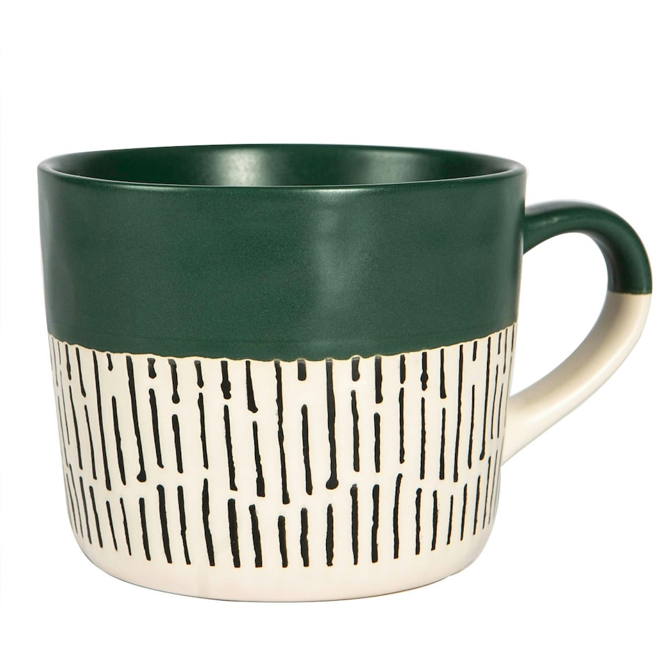 image 1 of Nicola Spring Ceramic Dipped Dash Coffee Mugs - 475ml - 6 Colours