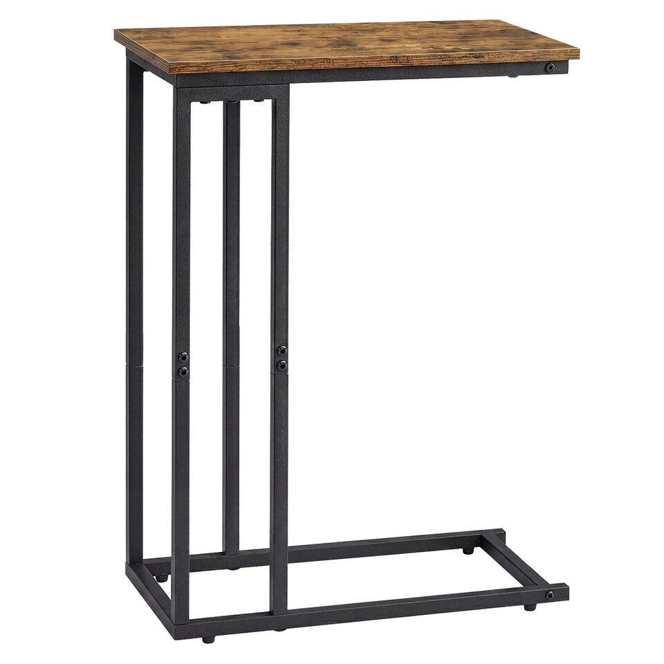 image 1 of Levede Side Table C Shaped Space Saving for Sofa Bedroom Rustic Brown