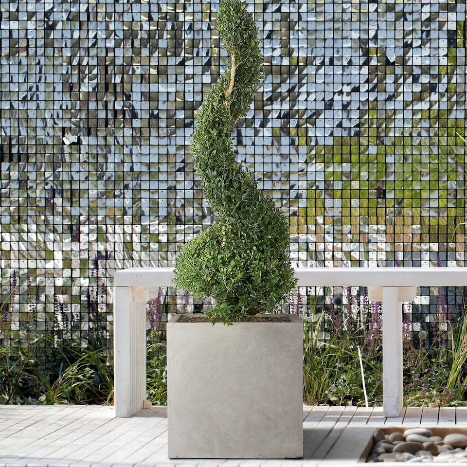 image 1 of Square Box Grey Light Concrete Garden Planter H40 L40 W40 cm, 65 ltrs Cap.