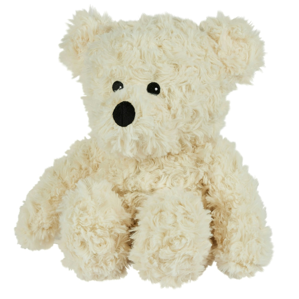 image 1 of Warmies Plush Cream Curly Bear Microwavable Weighted Teddy