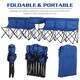 image 3 of Outsunny 6 Seat Folding Sports Bench Portable Sports Team Bench Spectator Chair with Cooler Bag and Carrying Bag for Outdoor Picnic Camping - Blue