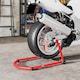 image 8 of HOMCOM Motorcycle Stand Lift, 390 kg Capacity Convertible Front/Rear Motorbike Motorcycle Paddock Lift Stand with Adjustable U+L Fork Pin Adaptors, Wheels, Clamping Clips, Red