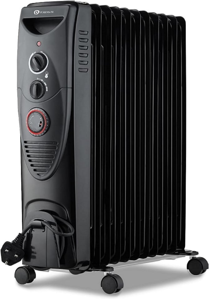 image 1 of 2500W Oil Filled Radiator with 11 Fins Black
