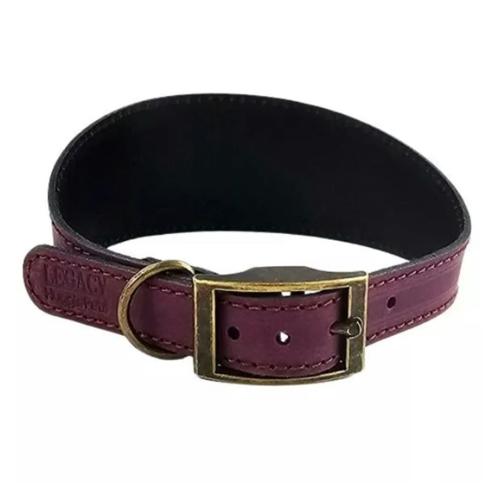 image 1 of HugglePets Legacy Leather Hound Collar - Merlot N/A | M