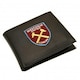 image 1 of West Ham FC Mens Official Leather Wallet With Embroidered Football Crest - Black - One Size