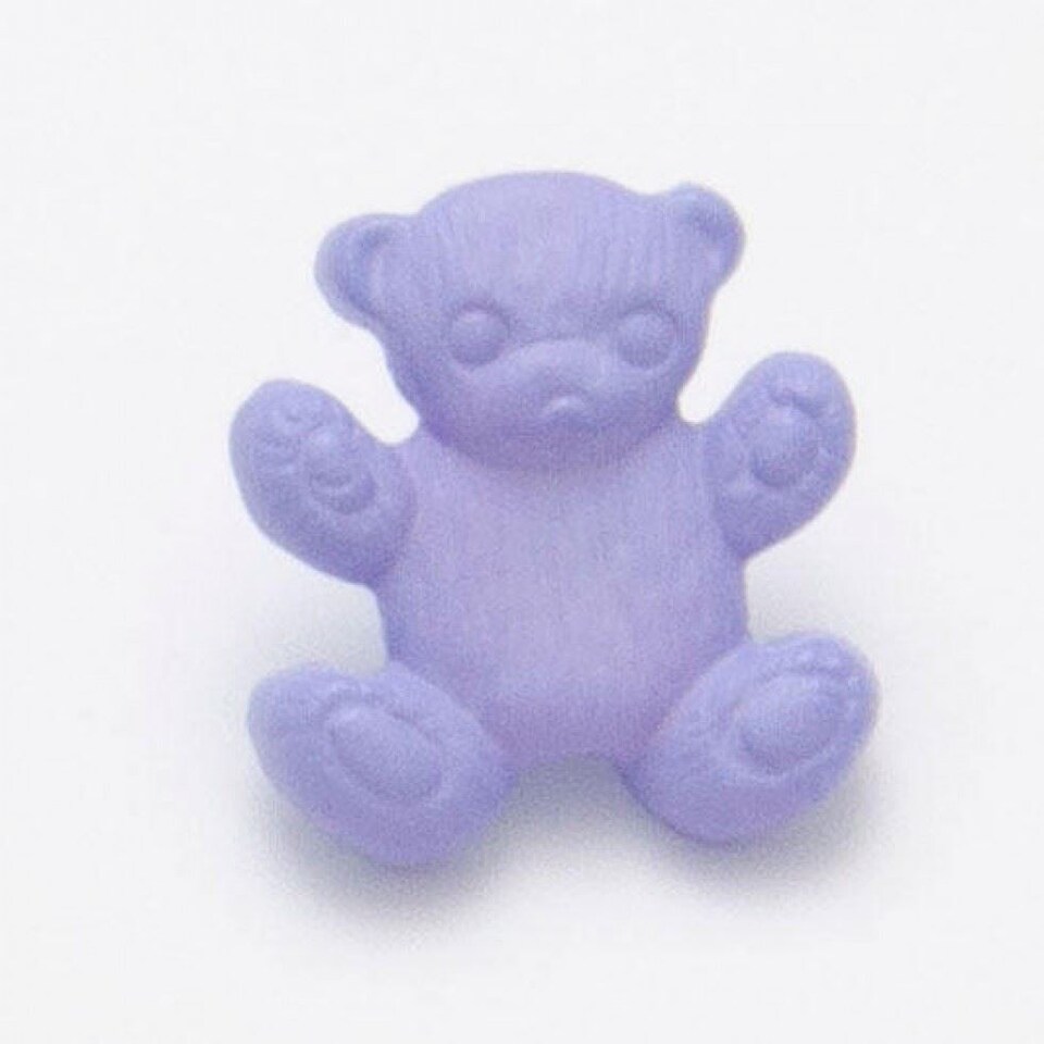 Minerva Lilac Teddy Bear Buttons for Dressmaking - 15mm - per value pack of 100