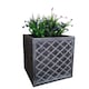 image 10 of Large Lazio Square Grey Pewter Garden Planter 39cm H x 39cm  W | Grey | Grey