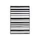 image 1 of Charles Bentley Stripe 100% Weatherproof Rug Indoor/Outdoor Black 120x170cm