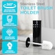 image 5 of STAINLESS STEEL BATHROOM TOILET CLEANING BRUSH & HOLDER FREE STANDING SET BLACK