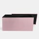 image 3 of OHS Matte Velvet Soft Long Rectangle Foldable Footstool Seat Storage Organiser Ottoman | Pink | Blush Pink