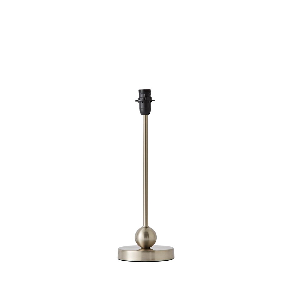 image 1 of ValueLights Theydon Brushed Chrome Single Stem Metal Ball Table Lamp Base
